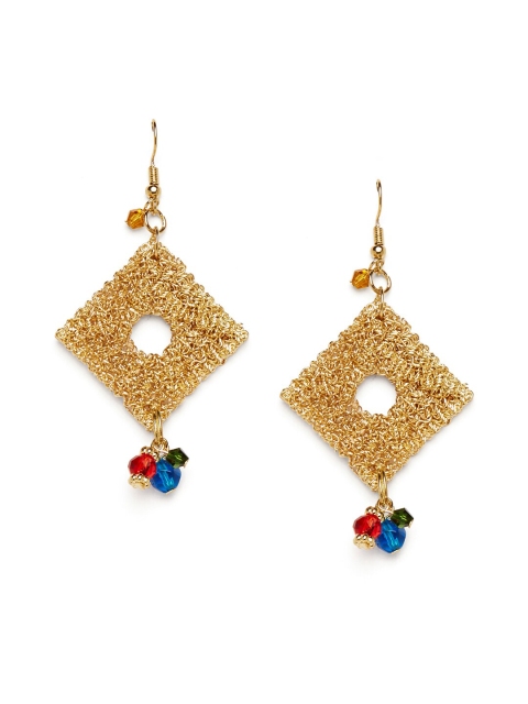 

ZeroKaata Gold-Plated Handmade Geometric Drop Earrings