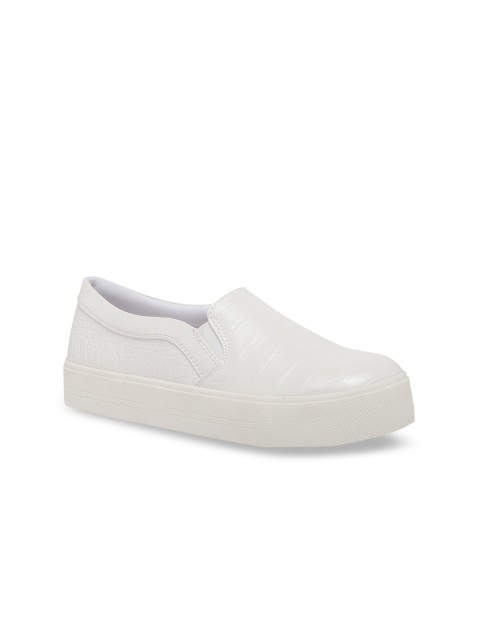 

Call It Spring Women White Solid Slip-On Sneakers