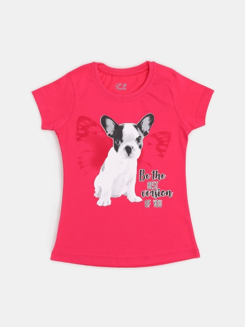 

Soft Touche Girls Pink Printed Top
