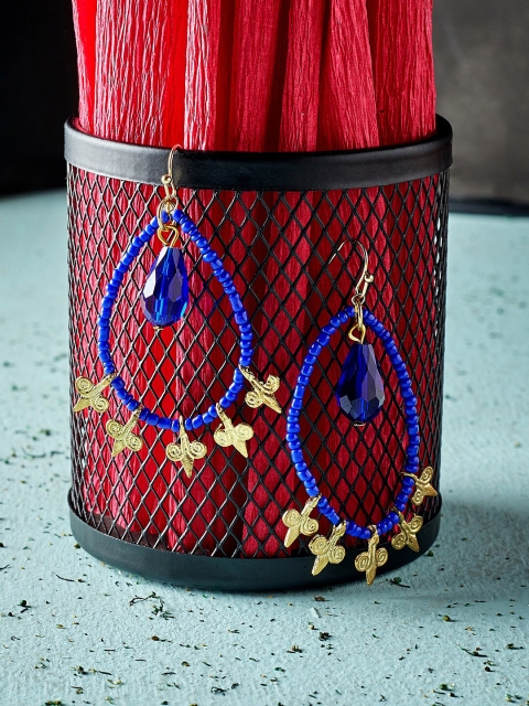 

ZeroKaata Blue Circular Hoop Earrings