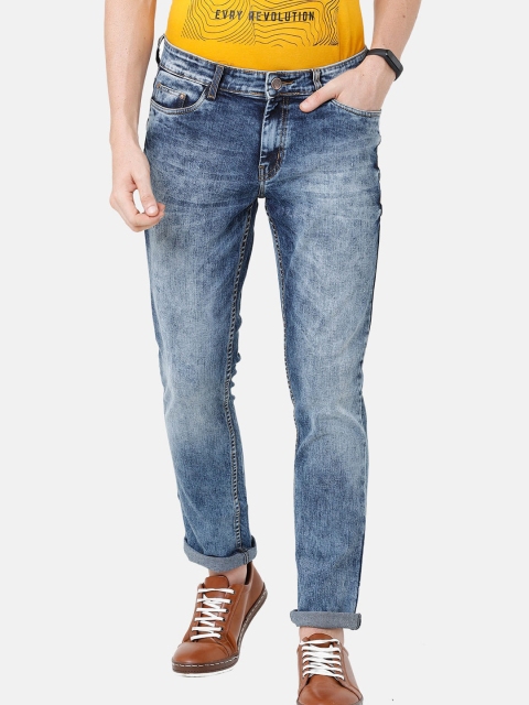 

CINOCCI Men Blue Slim Fit Mid-Rise Clean Look Jeans