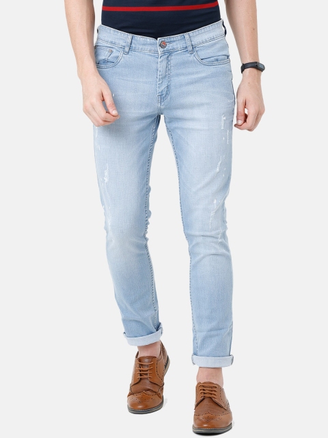 

CINOCCI Men Blue Slim Fit Mid-Rise Mildly Distressed Jeans