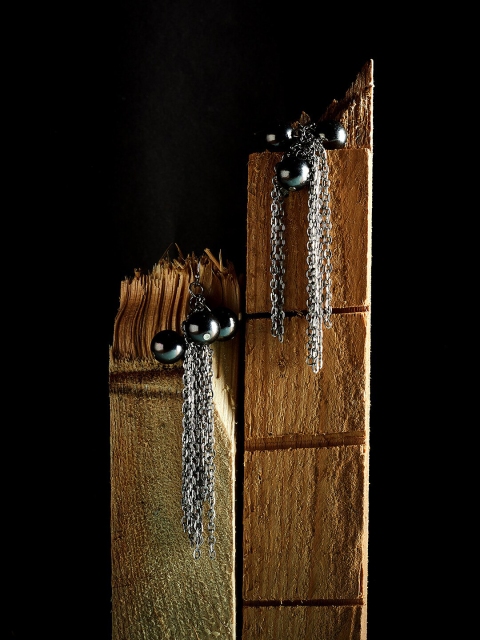 

ZeroKaata Silver-Plated Handcrafted Contemporary Drop Earrings