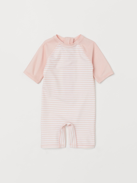 

H&M Kids Pink Striped Swimsuit with UPF 50