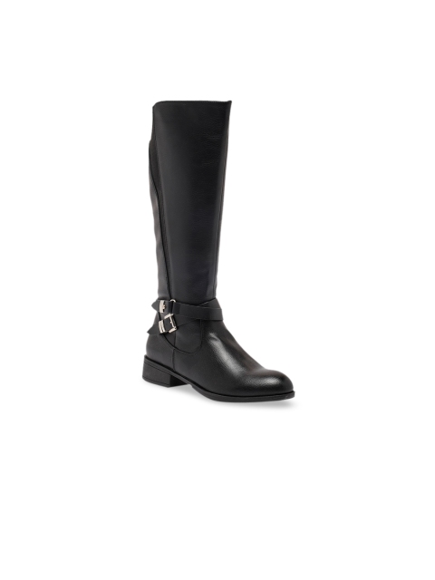 

Call It Spring Women Black Solid High-Top Flat Boots