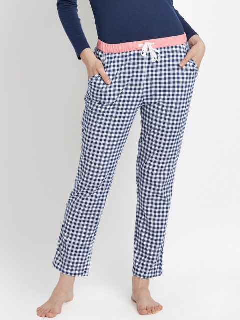 

Dreamz by Pantaloons Women Navy Blue Checked Lounge Pants