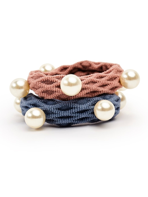 

ToniQ Pink & Blue Set of 5 Beaded Ponytail Holders