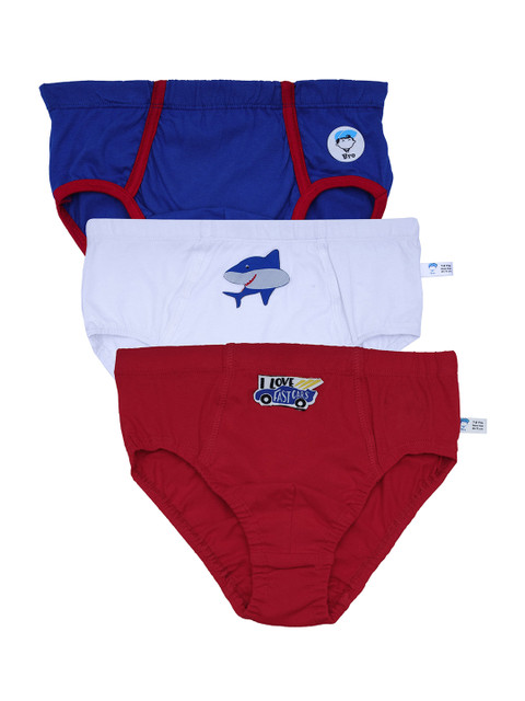 

DChica Boys Pack Of 3 Cars & Sea Life Theme Basic Briefs DCUNSE6273/4-5, Blue