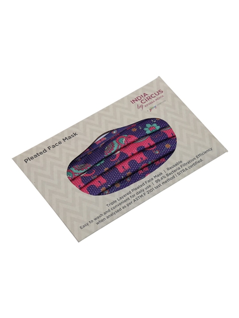 

India Circus by Krsnaa Unisex 3Ply Protective Outdoor Face Masks, Violet