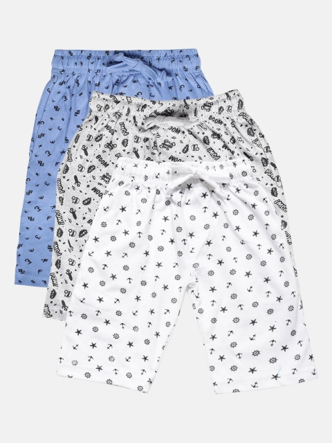 

Urban Dog Boys Pack Of 3 Printed Regular Fit Regular Shorts, Blue