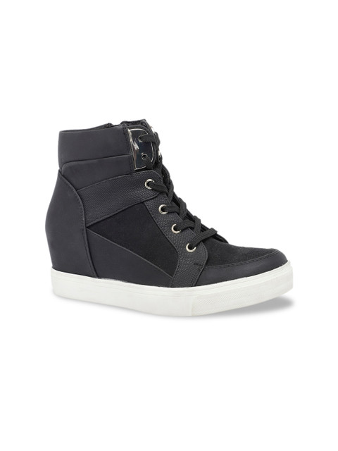 

Call It Spring Women Black Solid Synthetic Mid-Top Sneakers