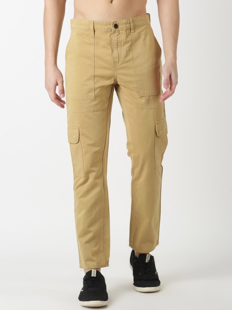 

Blue Saint Men Khaki Slim Fit Solid Cargos