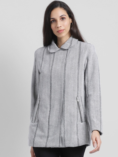 

Zink London Women Grey Striped Tailored Jacket