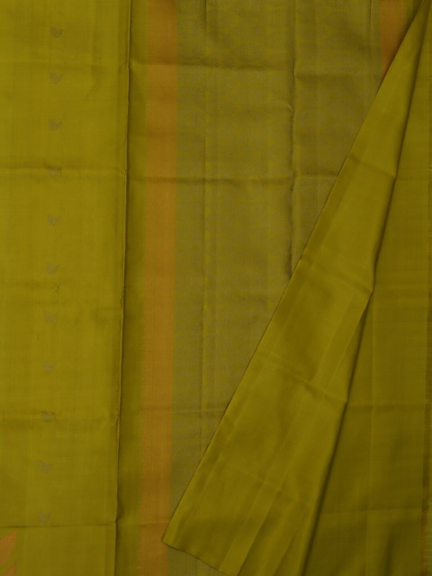 

Pothys Olive Green Solid Pure Silk Saree