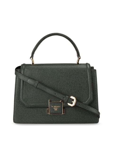 

Da Milano Green Solid Leather Handheld Bag