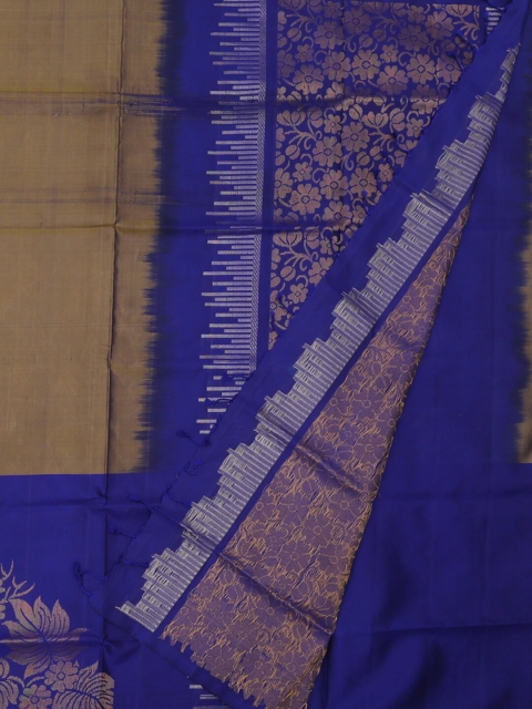 

Pothys Grey & Blue Pure Silk Woven Design Saree