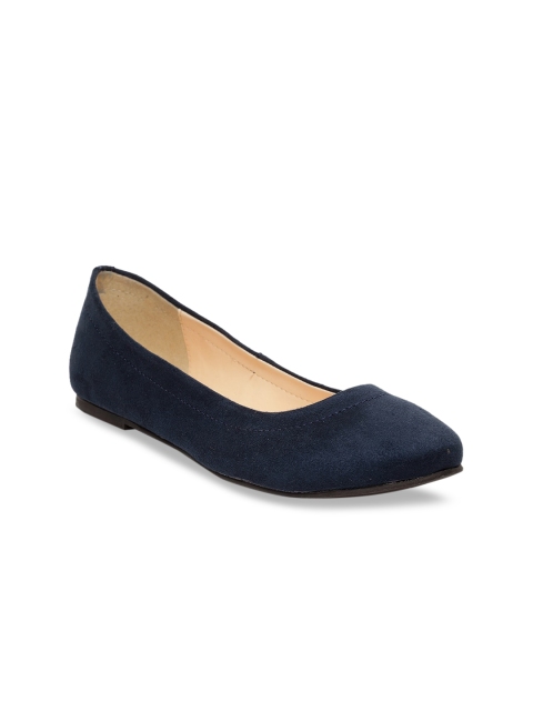 

Woomenia Women Navy Blue Solid Suede Ballerinas