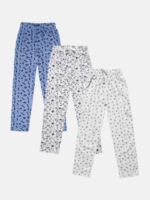 

Urban Dog Boys Pack Of 3 White & Blue Printed Pyjamas