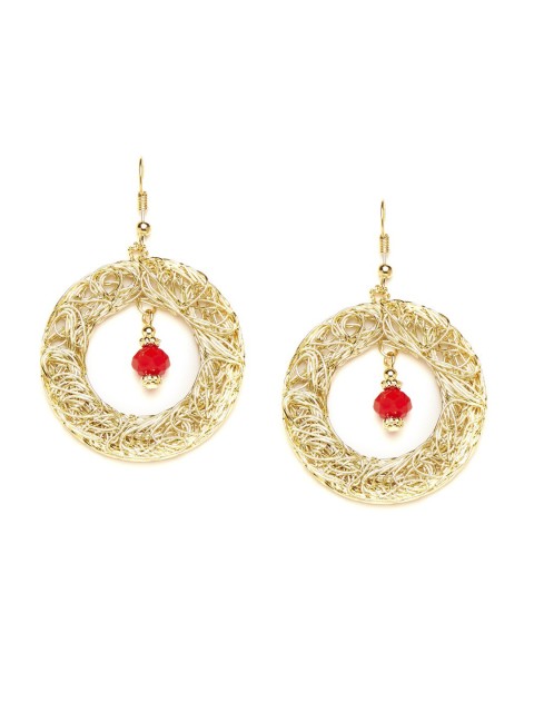 

ZeroKaata Gol-Toned Circular Drop Earrings, Gold