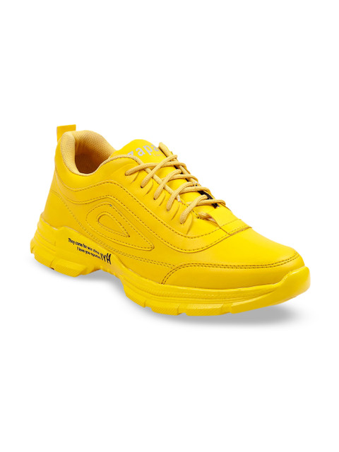 

ZAPATOZ Men Yellow Solid Sneakers
