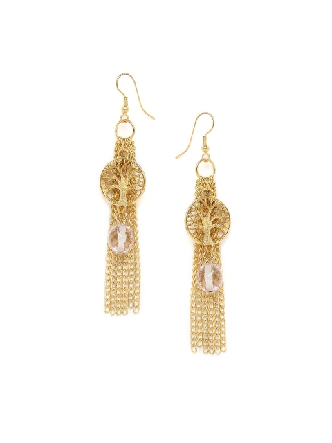 

ZeroKaata Gold-Plated Handcrafted Contemporary Drop Earrings
