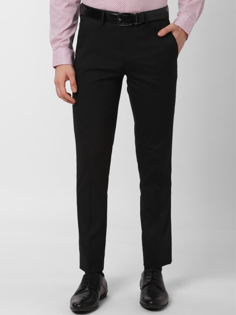 

Peter England Men Black Slim Fit Solid Formal Trousers