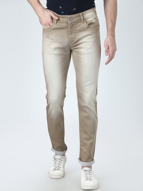 

FEVER Men Brown Slim Fit Mid-Rise Low Distress Jeans