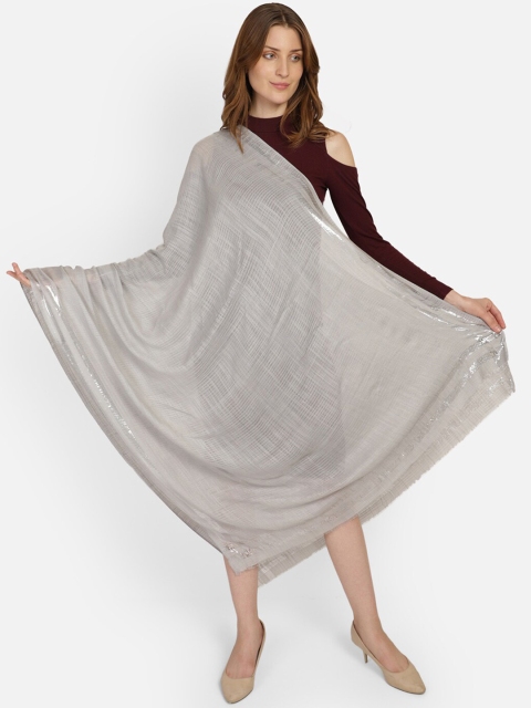 

Anekaant Women Grey Woven Design Stole