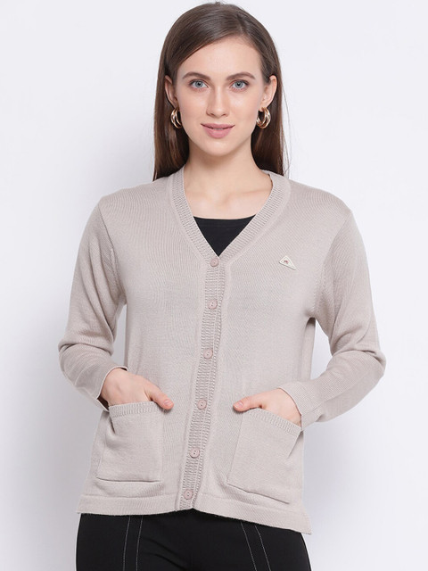 

Monte Carlo Women Beige Solid Cardigan Sweater
