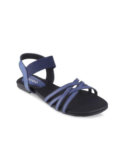 

SOLE HEAD Women Blue Solid Open Toe Flats