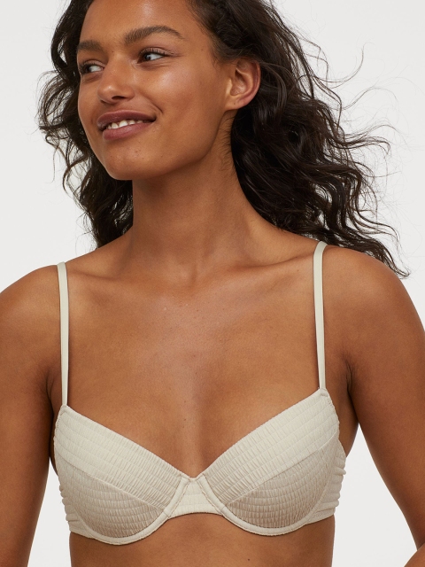 

H&M Women White Padded Bikini Top 0894139007