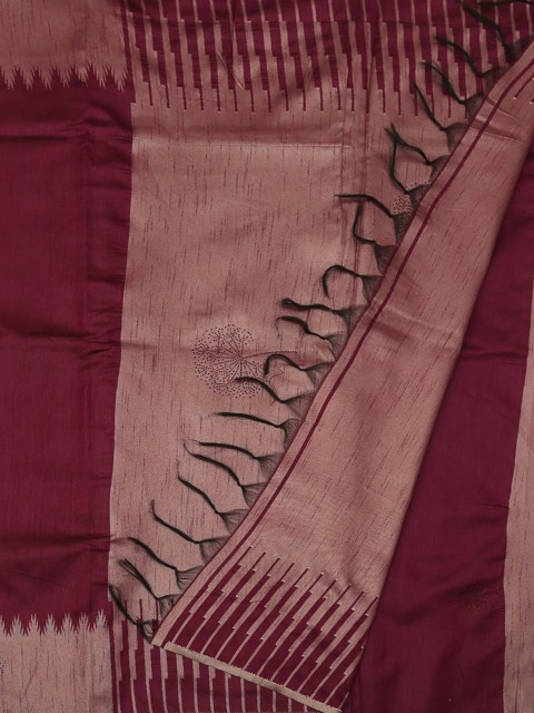 

Pothys Magenta Woven Design Jute Silk Saree