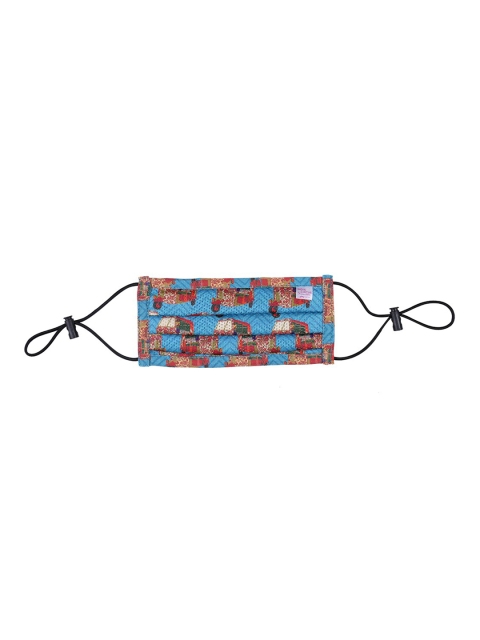 India Circus by Krsnaa Mehta Unisex Blue Printed Reusable 3-Ply Protective Outdoor Mask