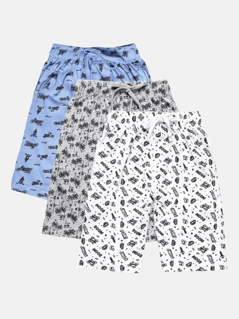 

Urban Dog Boys Pack Of 3 Printed Regular Shorts, White