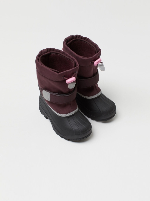 

H&M Girls Maroon & Black Waterproof Boots with Lining