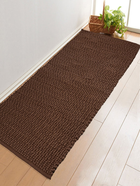 

Saral Home Brown Solid Basketweave Floor Runner