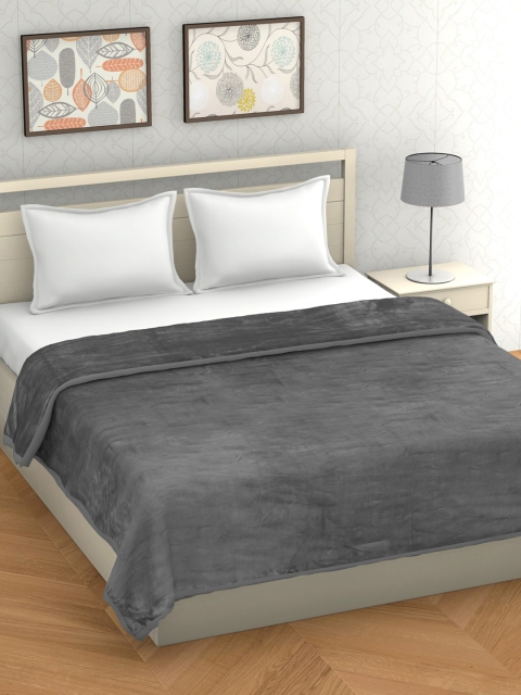 

BOMBAY DYEING Grey Solid Mild Winter 210 GSM Double Bed Blanket