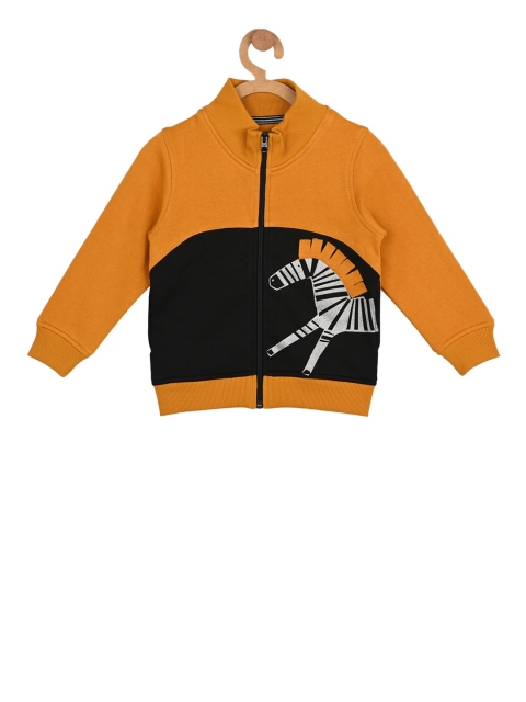 

Stupid Cupid Boys Mustard Yellow & Black Colourblocked Sweatshirt