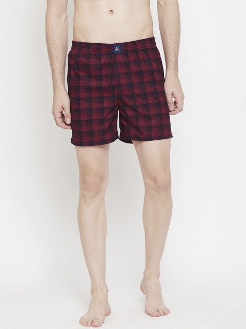 

Crimsoune Club Men Red & Black Checked Pure Cotton Boxers BX4103
