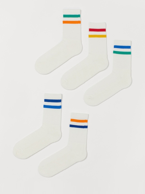

H&M Men White 5-Pack Socks