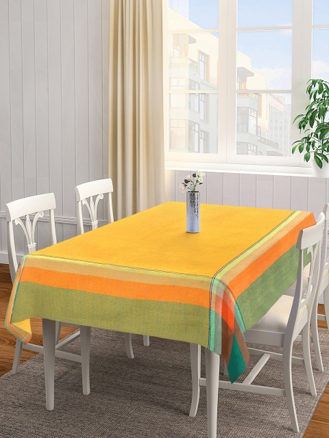 

KLOTTHE Yellow & Green Colourblocked Square Table Cover
