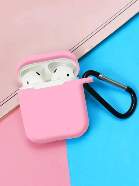 

macmerise Pink Solid Airpods Silicone Case