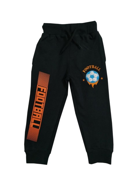 

KiddoPanti Boys Black & Orange-Colored Typography Print Joggers