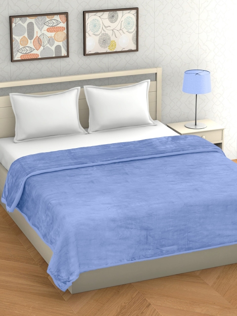 

BOMBAY DYEING Blue Solid Mild Winter 210 GSM Double Bed Blanket