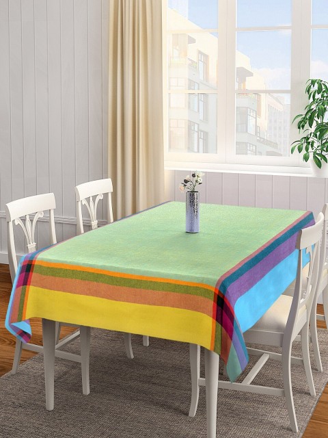 

KLOTTHE Green & Blue Colourblocked Square Table Cover