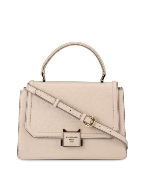 

Da Milano Beige Solid Leather Satchel