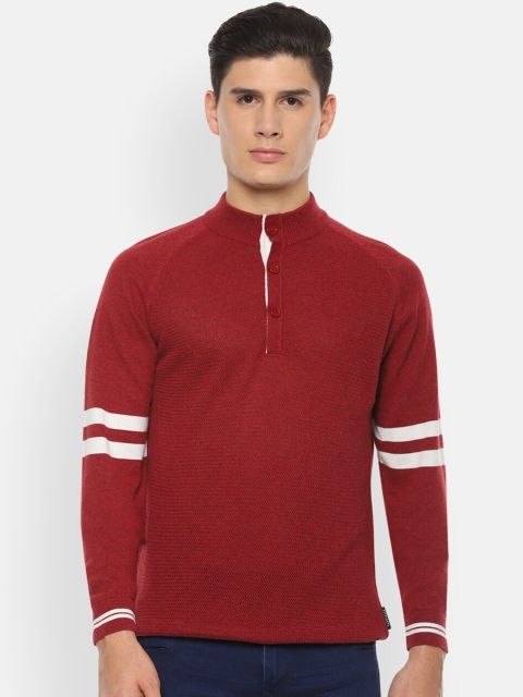 

Van Heusen Sport Men Red Solid Pullover Sweater
