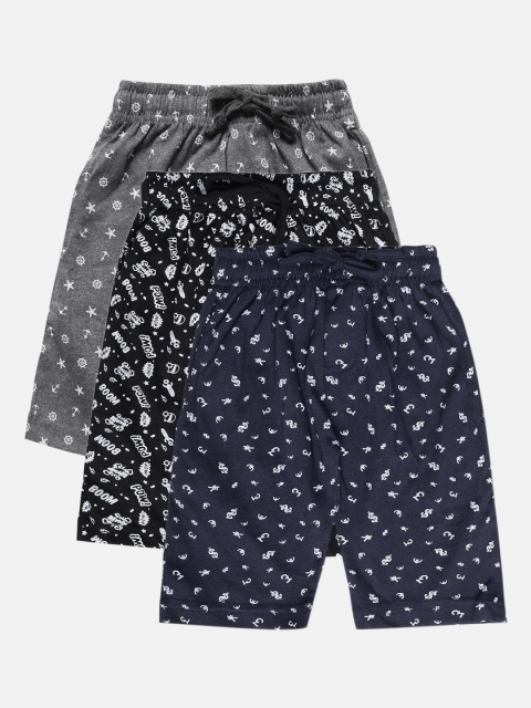 

Urban Dog Boys Pack Of 3 Printed Regular Fit Regular Shorts, Grey