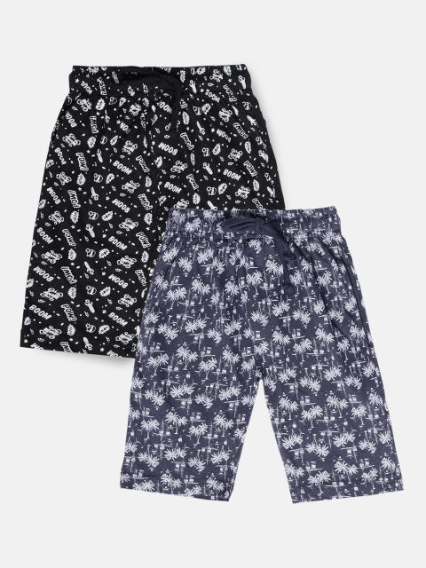 

Urban Dog Boys Pack Of 2 Printed Regular Shorts, Navy blue