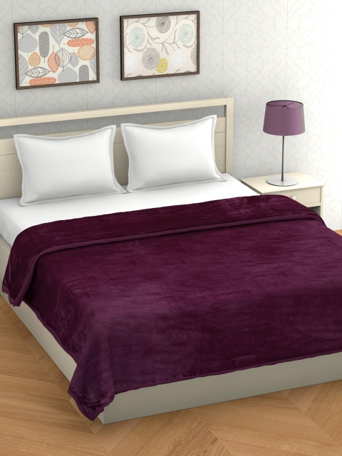 

BOMBAY DYEING Purple Solid Mild Winter 210 GSM Double Bed Blanket